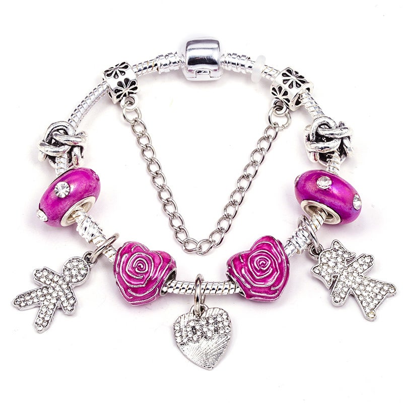 Cartoon Character Floral Design Bracelet Influencer Same Style 2025 Spring Sale - Image 1